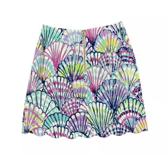Lilly Pulitzer - women’s mini skirt Seashell Caden Scalloped hem multicolored 6 - Picture 3 of 6